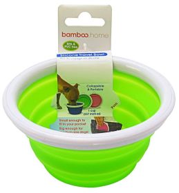 Bamboo Silicone Travel Bowl Assorted Colors (size: 8 oz)