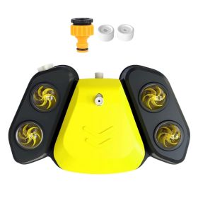 Dog Water Fountain Multifunctional Automatic Pet Water Dispenser Outdoor Step-on Activated Sprinkler for Drinking Shower Fun (Color: yellow)