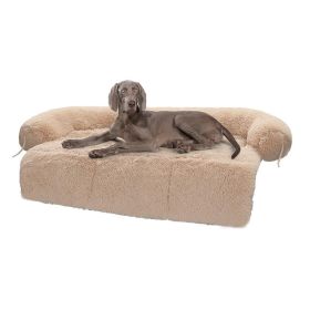 Dog Mat Furniture Protector Fluffy Dog Couch Bed (Color: Beige, size: XL)