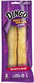 Dingo Wag'n Wraps Chicken and Rawhide Chews Jumbo 10" (size: 2 count)