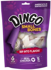 Dingo Small Bones with Real Chicken (size: 6 count)