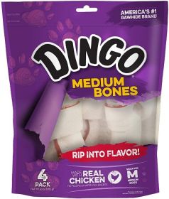 Dingo Medium Bones with Real Chicken (size: 4 count)