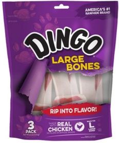 Dingo Large Bones with Real Chicken (size: 3 count)