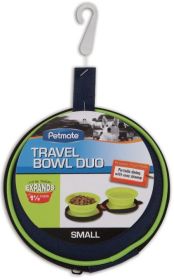 Petmate Silicone Travel Duo Bowl Green (size: Small - 1 count)