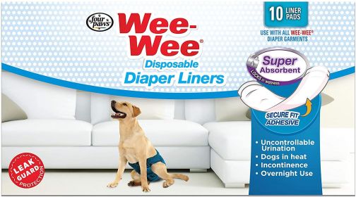 Four Paws Wee Wee Disposable Diaper Super Absorbent Liner Pads (size: 10 count)