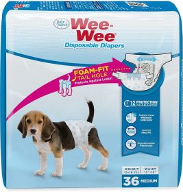 Four Paws Wee Wee Disposable Diapers Medium (size: 36 count)