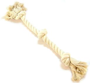 Mammoth Pet Flossy Chews 3 Knot Rope Tug Toy for Dogs White (size: Medium - 1 count)