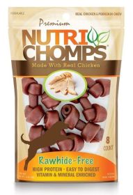 Pork Chomps Premium Nutri Chomps Chicken Flavor Mini Knots (size: 8 count)