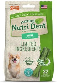 Nylabone Natural Nutri Dent Fresh Breath Limited Ingredients Mini Dog Chews (size: 32 count)